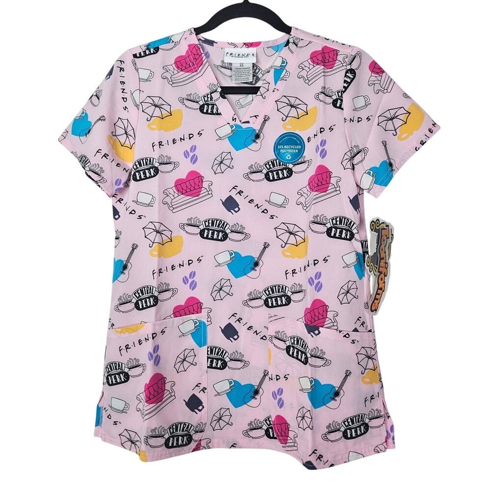 NEW Tooniforms XS Friends Television Series Modern Classic Scrub Top Fandom